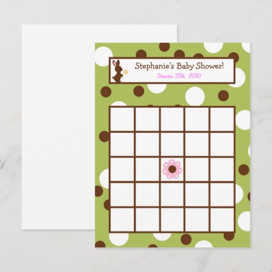 Schrijfbare Bingo Kaart Bos Vrienden Bunny (Voorkant / Achterkant)