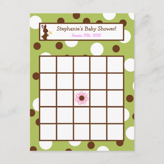 Schrijfbare Bingo Kaart Bos Vrienden Bunny (Voorkant)