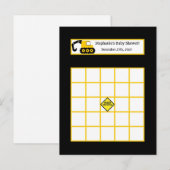 Schrijfbare Bingo Kaart Constructie Zwart en Geel (Voorkant / Achterkant)