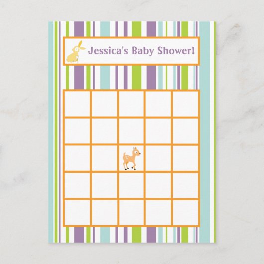 Schrijfbare Bingo Kaart Furry Woodland Animals (Voorkant)