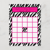 Schrijfbare Bingo Kaart Hot Pink Zebra Print (Voorkant)