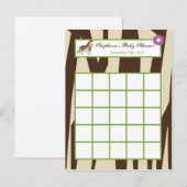 Schrijfbare Bingo Kaart Jacana Paarse Dieren (Voorkant / Achterkant)