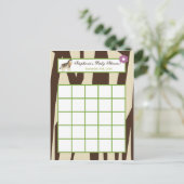 Schrijfbare Bingo Kaart Jacana Paarse Dieren (Staand voorkant)