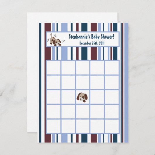 Schrijfbare Bingo Kaart Lil League Puppy Dog (Voorkant / Achterkant)