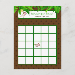 Schrijfbare Bingo Kaart Monkey Swing Oerwoud Safar
