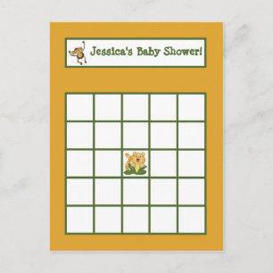 Schrijfbare Bingo Kaart Oerwoud Baby's