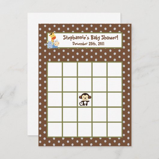 Schrijfbare Bingo Kaart Oerwoud spelen (Voorkant / Achterkant)