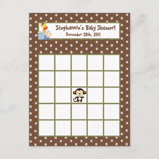 Schrijfbare Bingo Kaart Oerwoud spelen (Voorkant)