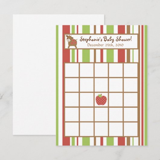 Schrijfbare Bingo Kaart Red Barn Farm Animals (Voorkant / Achterkant)