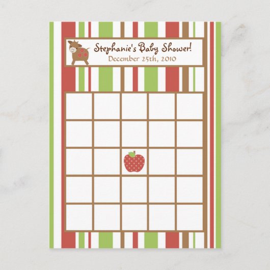 Schrijfbare Bingo Kaart Red Barn Farm Animals (Voorkant)