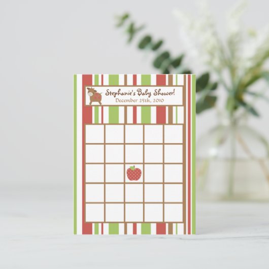 Schrijfbare Bingo Kaart Red Barn Farm Animals (Staand voorkant)