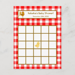 Schrijfbare Bingo Kaart Red Barn Farm Animals