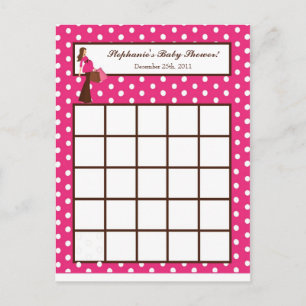 Schrijfbare Bingo Kaart Roze Mod Mom Polka Dots