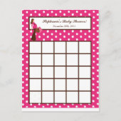 Schrijfbare Bingo Kaart Roze Mod Mom Polka Dots (Voorkant)