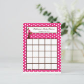 Schrijfbare Bingo Kaart Roze Mod Mom Polka Dots (Staand voorkant)