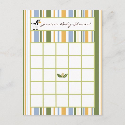 Schrijfbare Bingo Kaart Safari Vrienden (Voorkant)