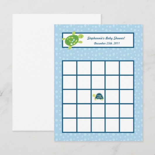 Schrijfbare Bingo Kaart Schildpad Reef Ocean Zee S (Voorkant / Achterkant)