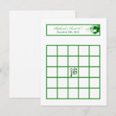 Schrijfbare Bingo Kaart Sweet 16 Green Party (Voorkant / Achterkant)