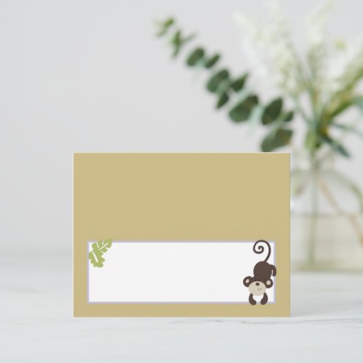 Schrijfbare kaart aap dierentuin (Staand voorkant)