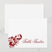 Schrijfbare kaart Crimson Red Floral Filigree (Voorkant / Achterkant)