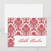 Schrijfbare kaart Red Crimson White Damask Lace (Voorkant / Achterkant)