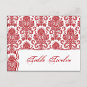 Schrijfbare kaart Red Crimson White Damask Lace (Voorkant)
