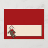 Schrijfbare kaart Red Sock Monkey (Voorkant)