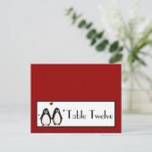 Schrijfbare kaart uit pinguïn Love Couple Mate voo (Staand voorkant)