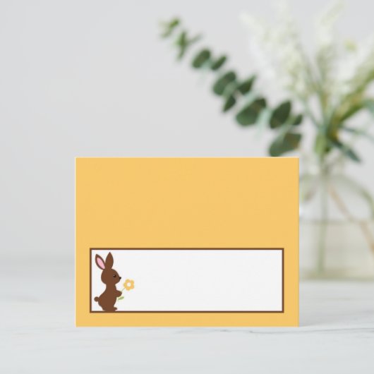 Schrijfbare kaart voor bosvrienden Bunny (Staand voorkant)