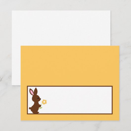 Schrijfbare kaart voor bosvrienden Bunny (Voorkant / Achterkant)