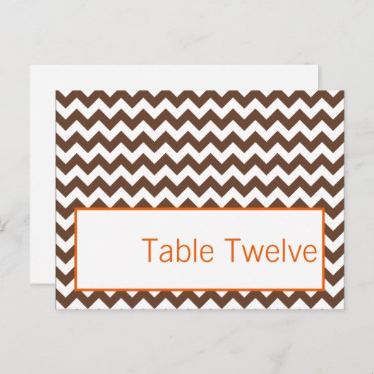 Schrijfbare Plaats Bruin Sinaasappel Chevron Naam Briefkaart (Voorkant / Achterkant)