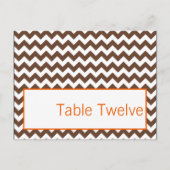 Schrijfbare Plaats Bruin Sinaasappel Chevron Naam Briefkaart (Voorkant)