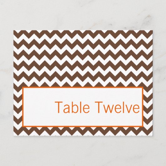 Schrijfbare Plaats Bruin Sinaasappel Chevron Naam Briefkaart (Voorkant)