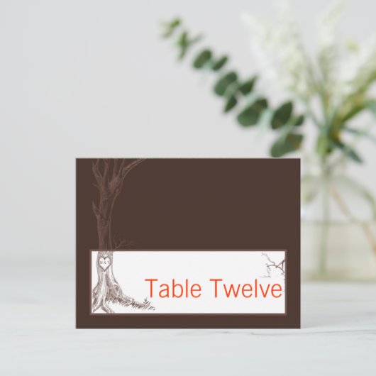 Schrijfbare Plaats Herfst Boom Initiaal Carvings H Briefkaart (Staand voorkant)