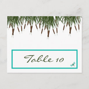 Schrijfbare plaats kaart Cattail/Dragonfly in kleu