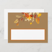 Schrijfbare plaats kaart herfst tak bladeren (Voorkant / Achterkant)