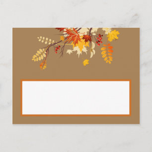 Schrijfbare plaats kaart herfst tak bladeren