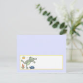 Schrijfbare plaats kaart Leap Frog Turtle Bee Drag (Staand voorkant)