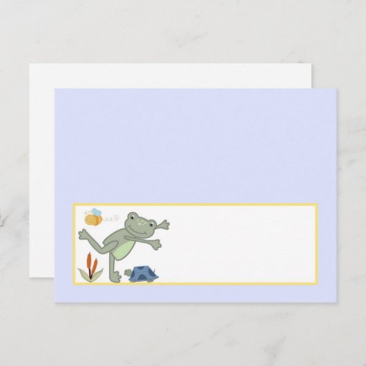 Schrijfbare plaats kaart Leap Frog Turtle Bee Drag (Voorkant / Achterkant)