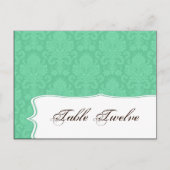 Schrijfbare Plaats Kaart Mint Wit Damast Kant Prin (Voorkant)