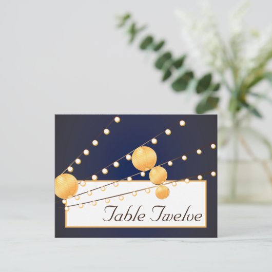 Schrijfbare Plaats Kaart Papieren Lantaarns op Bla (Staand voorkant)