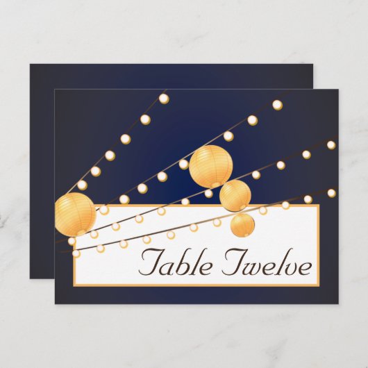 Schrijfbare Plaats Kaart Papieren Lantaarns op Bla (Voorkant / Achterkant)