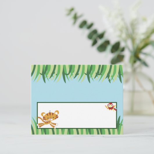 Schrijfbare Plaats Kaart Regenwoud Oerwoud Dier (Staand voorkant)