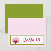 Schrijfbare Plaats Kaart Roze Orchidee Lange Stem  (Voorkant / Achterkant)