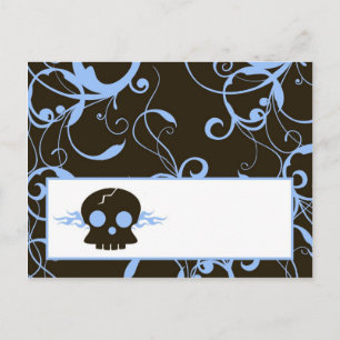 Schrijfbare plaatskaart Boy Blue Punk Rock Skull F Briefkaart