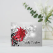 Schrijfbare plaatskaart rood op Silver Masquerade Briefkaart (Staand voorkant)