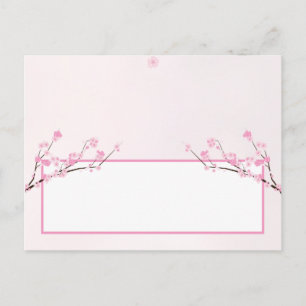 Schrijfbare plaatskaart Roze Cherry Blossom Briefkaart