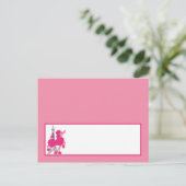 Schrijfbare plaatskaart roze poodle Paris Eiffel T Briefkaart (Staand voorkant)