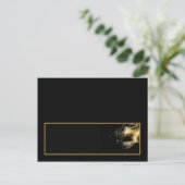 Schrijfbare plaatskaart Sweet 16 Gold Black Briefkaart (Staand voorkant)