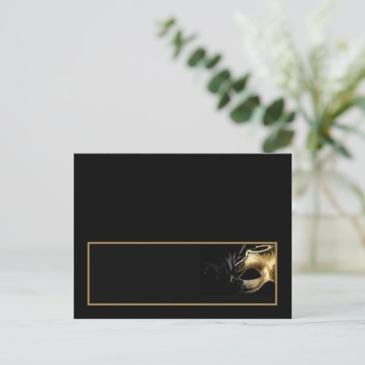 Schrijfbare plaatskaart Sweet 16 Gold Black Briefkaart (Staand voorkant)